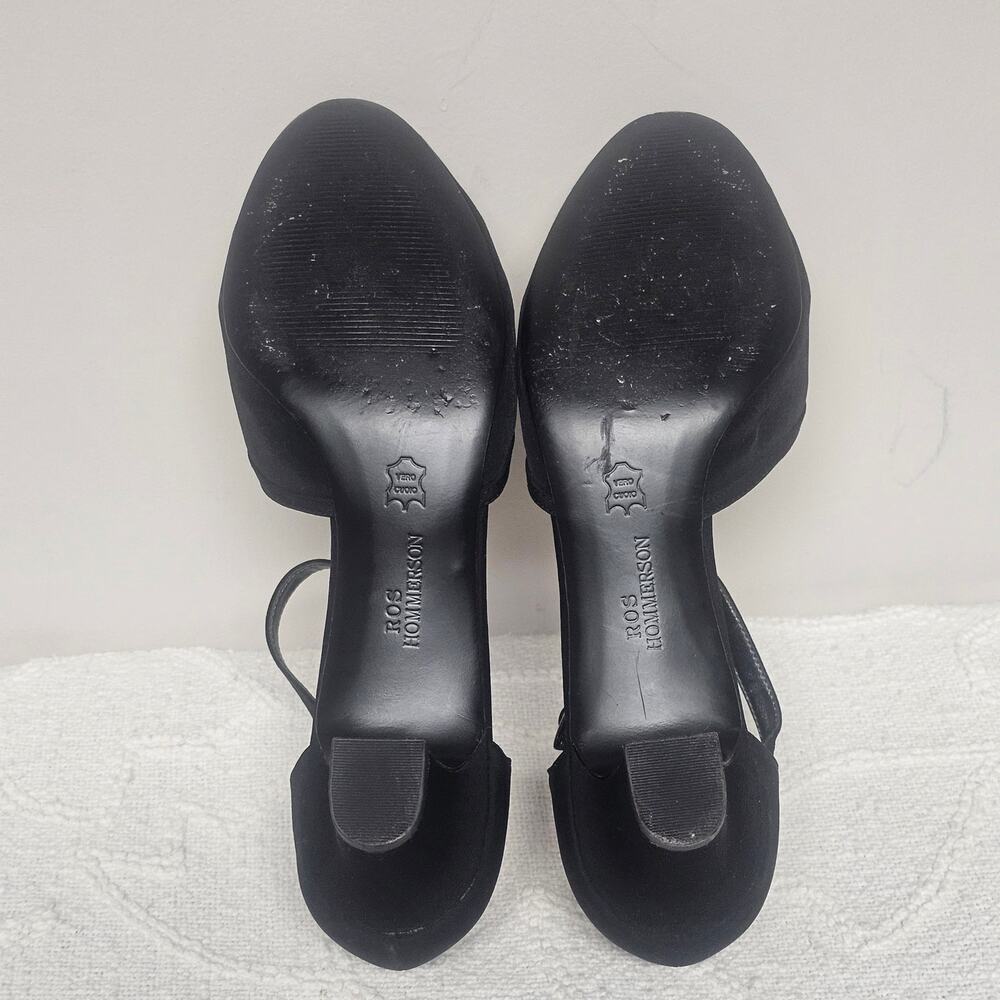 Ros Hommerson Black Heidi Retro Sandal Pin-Up Girl Heel 70s Style Size 10 Womens - Picture 8 of 9